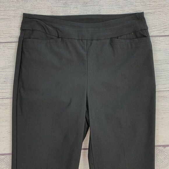 Tribal Capri Pants 2 Black Snap Detail Stretch Pull on 22" Inseam New NWOT - Picture 3 of 10